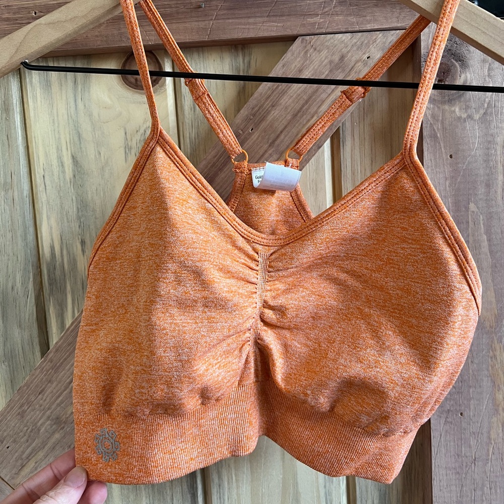 Orange Stretchy Sports Bra